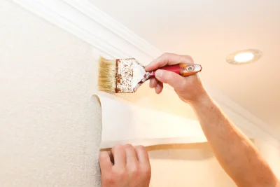 Pose de papier peint à Arlos — revêtements muraux et toiles de verre